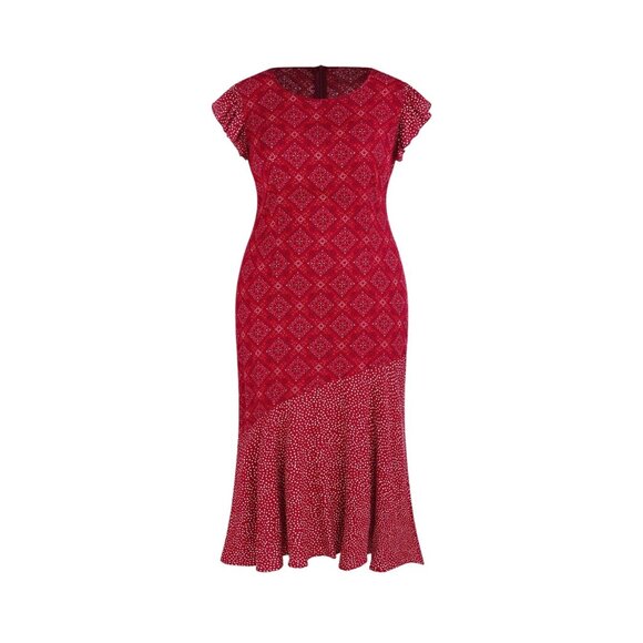 NWT Cider Plus 2XL Round Neckline Pasley Patched Eyelet Maxi Dress Curve Styling - Picture 1 of 12